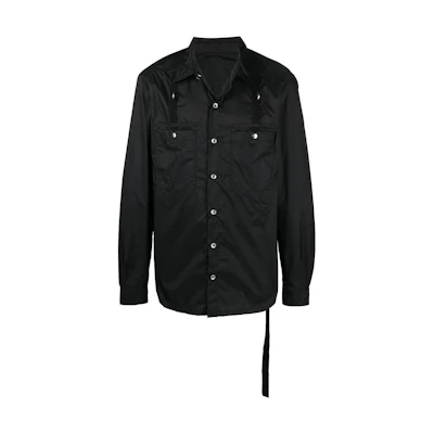 Rick Owens DRKSHDW SS22 Black Single-Breasted Long Sleeve Jacket for Men DU01B7750ND-09