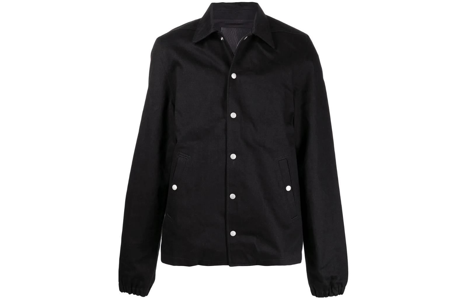 Rick Owens DRKSHDW SS22 Black Snap Button Collared Long-Sleeve Jacket DL02A3794HBLKJP-09