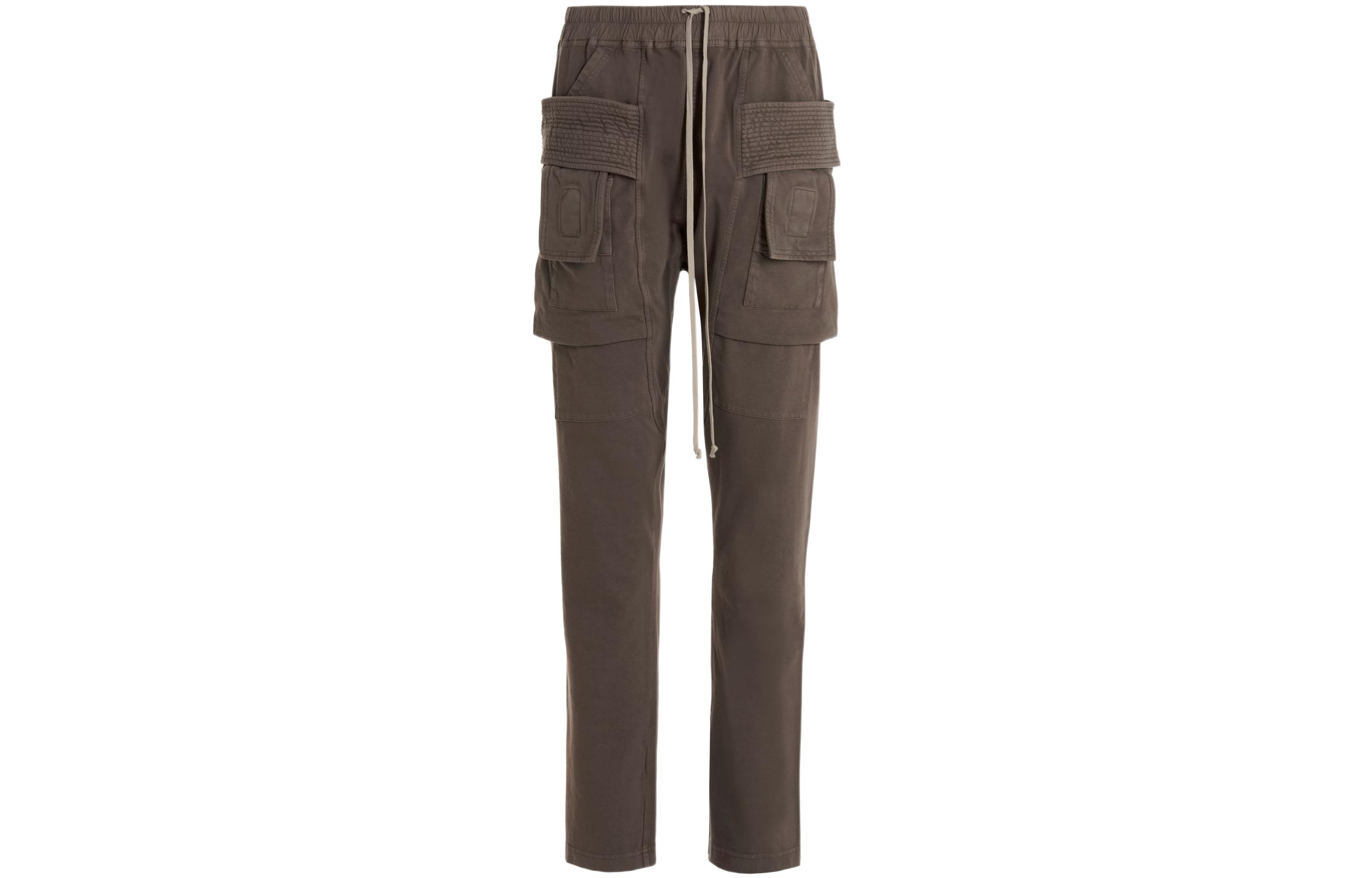 Order Rick Owens DRKSHDW SS22 Seluar Cargo Coklat Kasual dengan Tali Serut. DU01B7376RIG-34