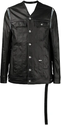 Rick Owens DRKSHDW SS22 Button-Up Leather Jacket Black Long Sleeve DU21S2756-SBKM Buy Rick Owens DRKSHDW SS22 Button-Up Leather Jacket Black Long Sleeve DU21S2756-SBKM