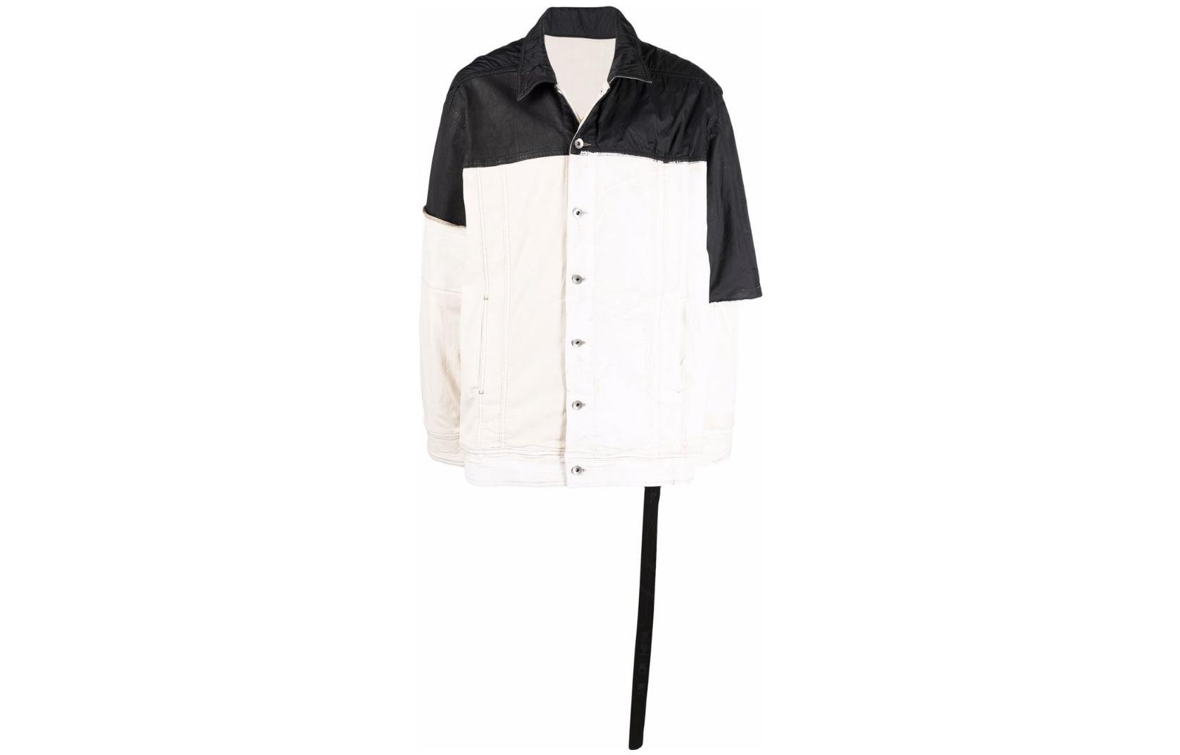 Rick Owens DRKSHDW SS22 Colorblock Shirt Jacket White DU01B7761SCOMW-1101