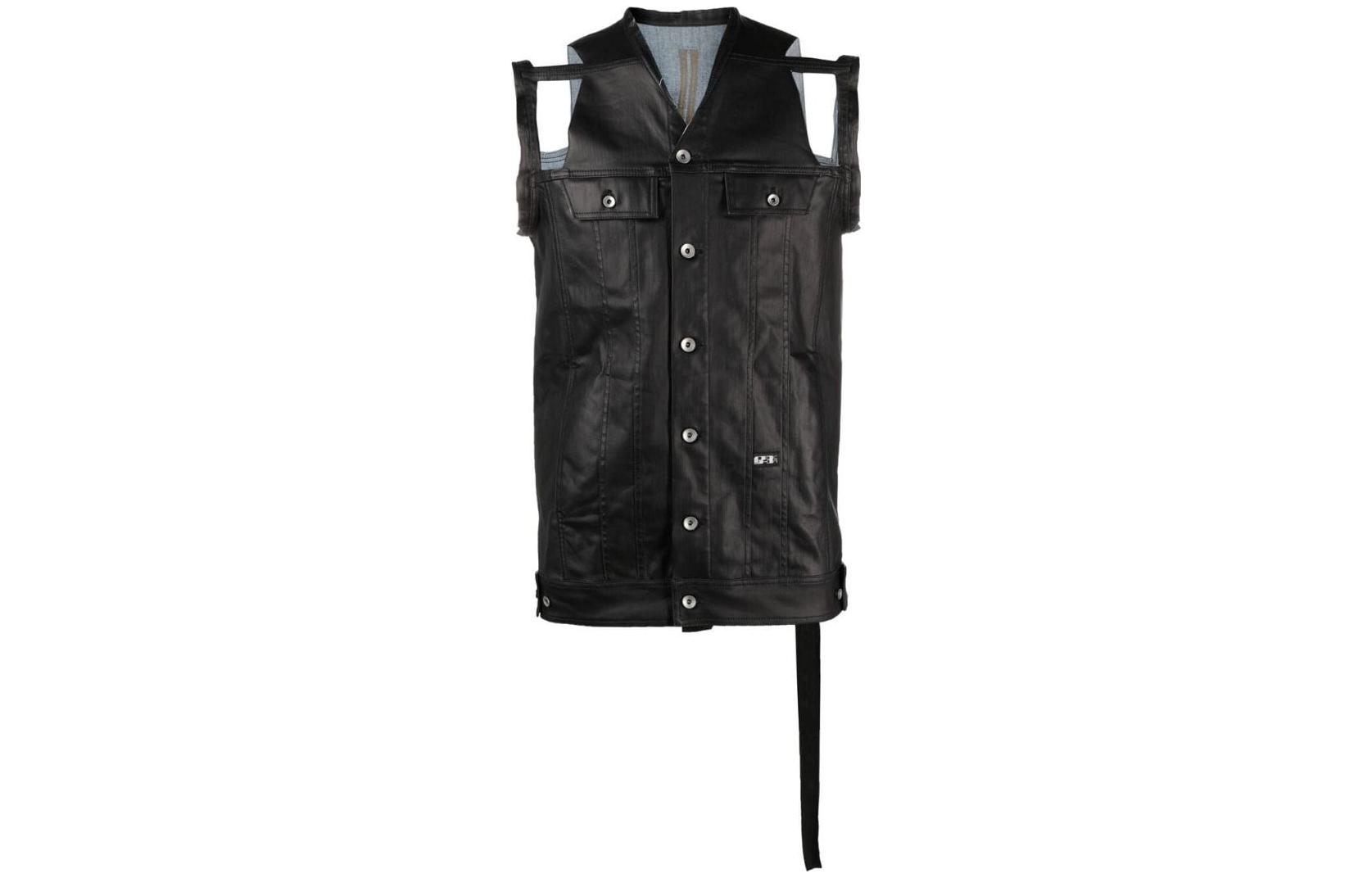 Rick Owens DRKSHDW SS22 Cutout Sleeveless Jacket Black DU21S2757SBKM-09