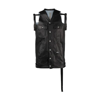 Rick Owens DRKSHDW SS22 Cutout Sleeveless Jacket Black DU21S2757SBKM-09