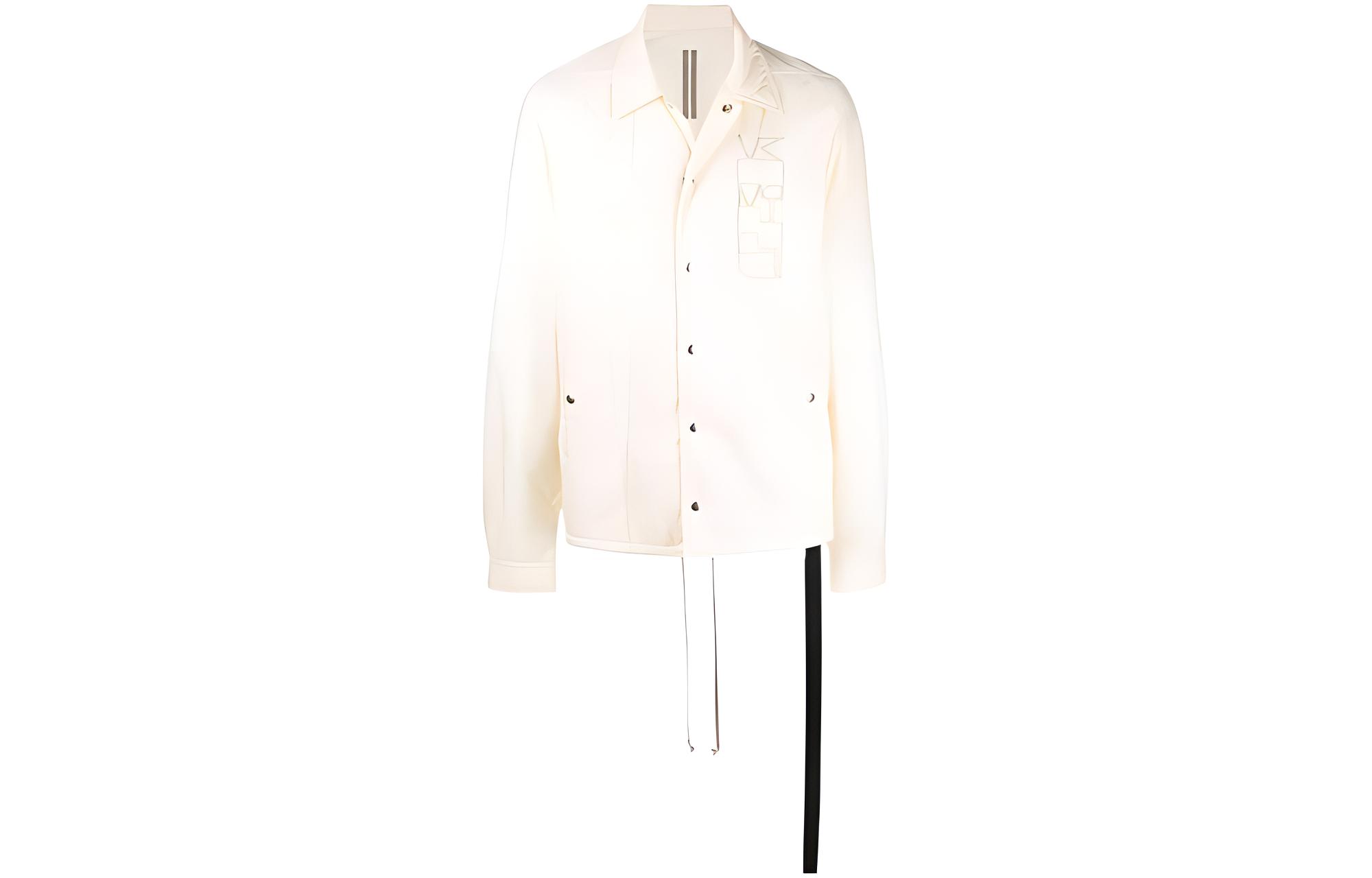 Rick Owens DRKSHDW SS22 Embroidered Drawstring Jacket Men’s Off-White DU01B7782ND-T1