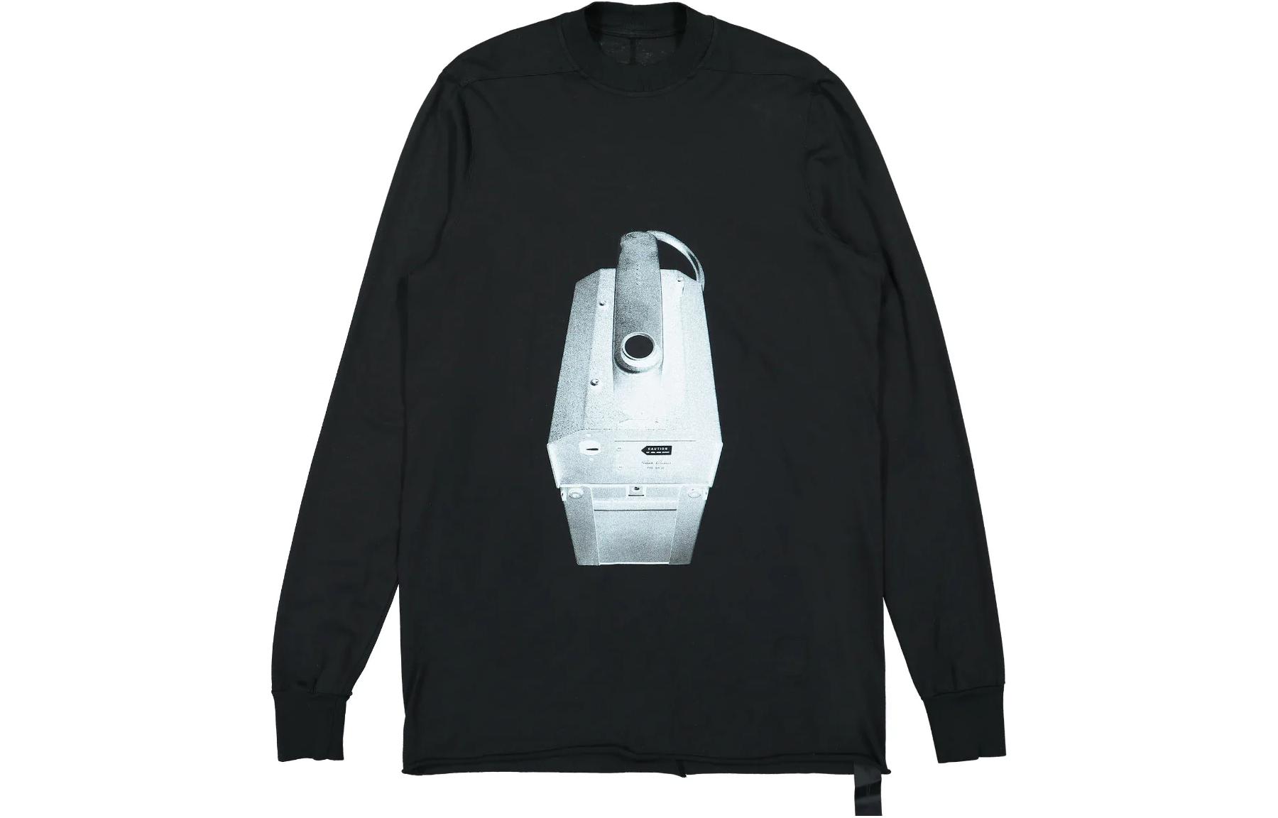 Rick Owens DRKSHDW SS22 Geometric Print Sweatshirt Black DU01B7287-RNEP1-0911