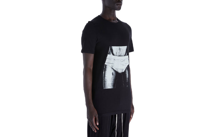 Shop Kaos Hitam Rick Owens DRKSHDW SS22 Graphic Print Crewneck. DU01B7250-RNEP5-0911