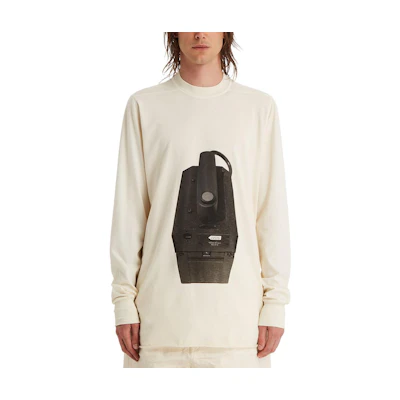 Rick Owens DRKSHDW SS22 Graphic Print Crewneck Long Sleeve Sweatshirt White Men DU01B7287RNEP121-09