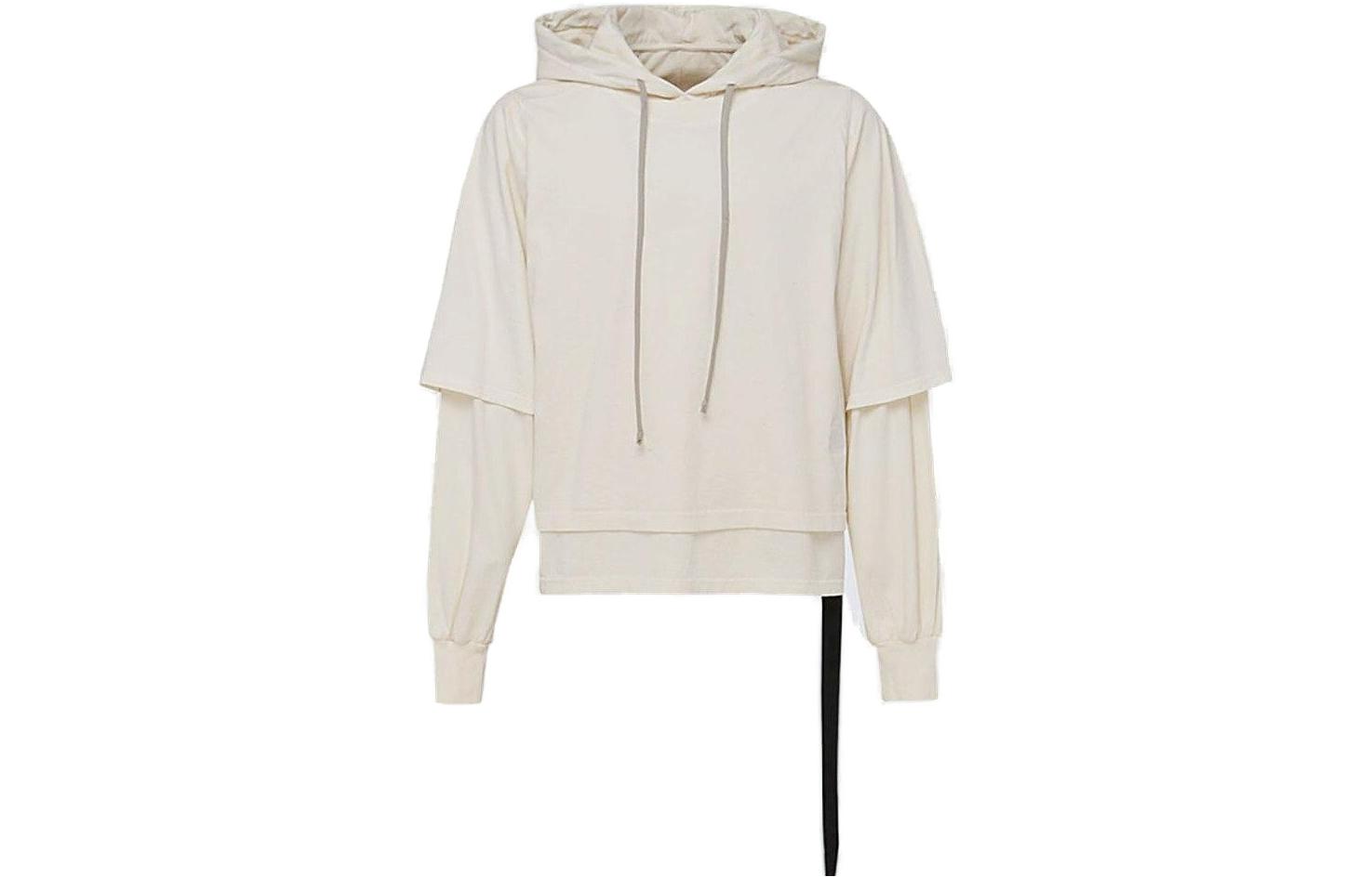Rick Owens DRKSHDW SS22 Layered Hoodie T-Shirt Men’s Off-White DU01B7281RN-21