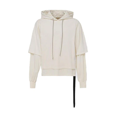 Rick Owens DRKSHDW SS22 Layered Hoodie T-Shirt Men’s Off-White DU01B7281RN-21