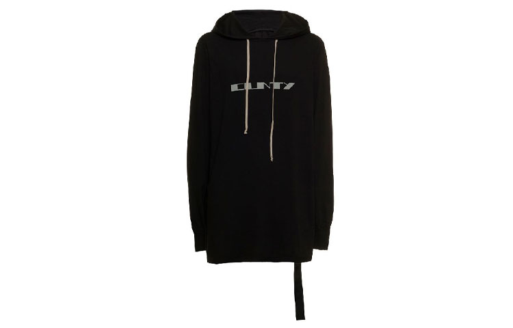 Rick Owens DRKSHDW SS22 Letter Print Loose Fit Hoodie Black (Fall Season) DU01B7285RNEP2-0961