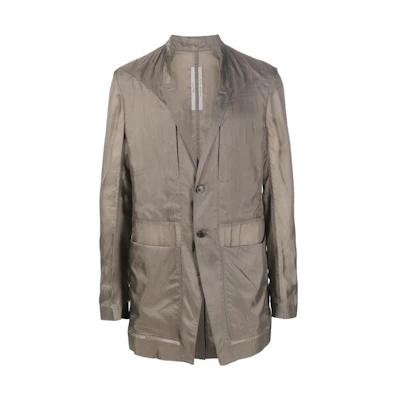 Rick Owens DRKSHDW SS22 Lido Brown Single-Breasted Jacket for Men RU01B1723JX-34