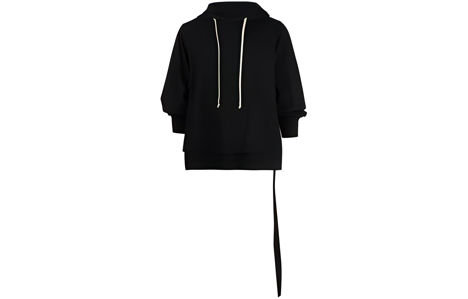 Rick Owens DRKSHDW SS22 Side Strap Hoodie Black DU01B7281RN-09