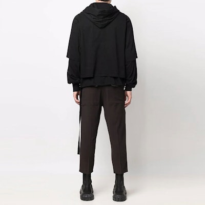 Rick Owens DRKSHDW SS22 黑色侧带连帽衫 DU01B7281RN-09 Shop Rick Owens DRKSHDW SS22 黑色侧带连帽衫 DU01B7281RN-09