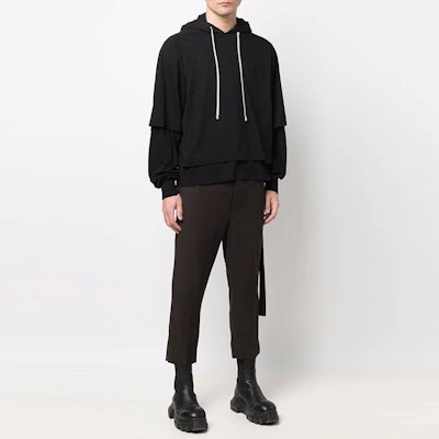 Rick Owens DRKSHDW SS22 黑色侧带连帽衫 DU01B7281RN-09 Purchase Rick Owens DRKSHDW SS22 黑色侧带连帽衫 DU01B7281RN-09
