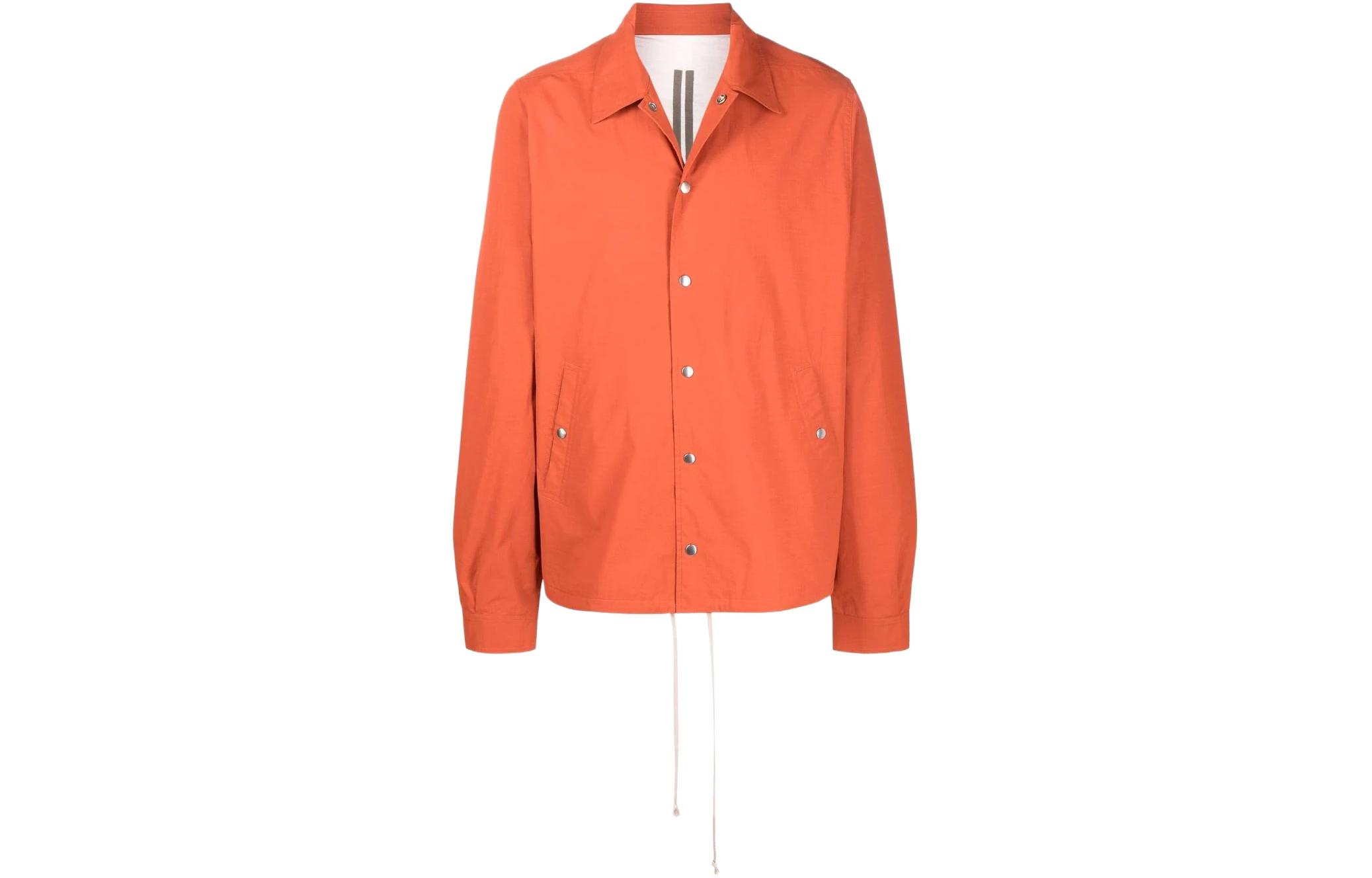 Rick Owens DRKSHDW SS22 Solid Cotton Shirt Jacket Orange DU01B7782MAC-53