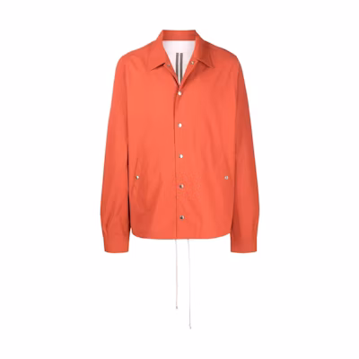 Rick Owens DRKSHDW SS22 Solid Cotton Shirt Jacket Orange DU01B7782MAC-53