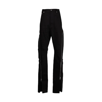 Rick Owens DRKSHDW SS22 Straight-Leg Black Jeans with Zipper Detail . DU01B7363-DBKDLBLACK
