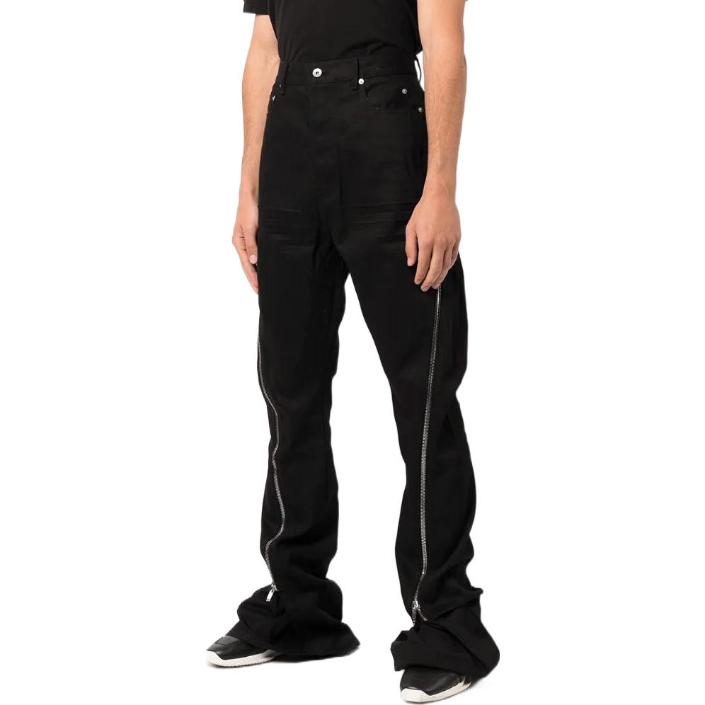 Purchase Rick Owens DRKSHDW SS22 直筒黑色牛仔褲附拉鍊細節。 DU01B7363-DBKDLBLACK