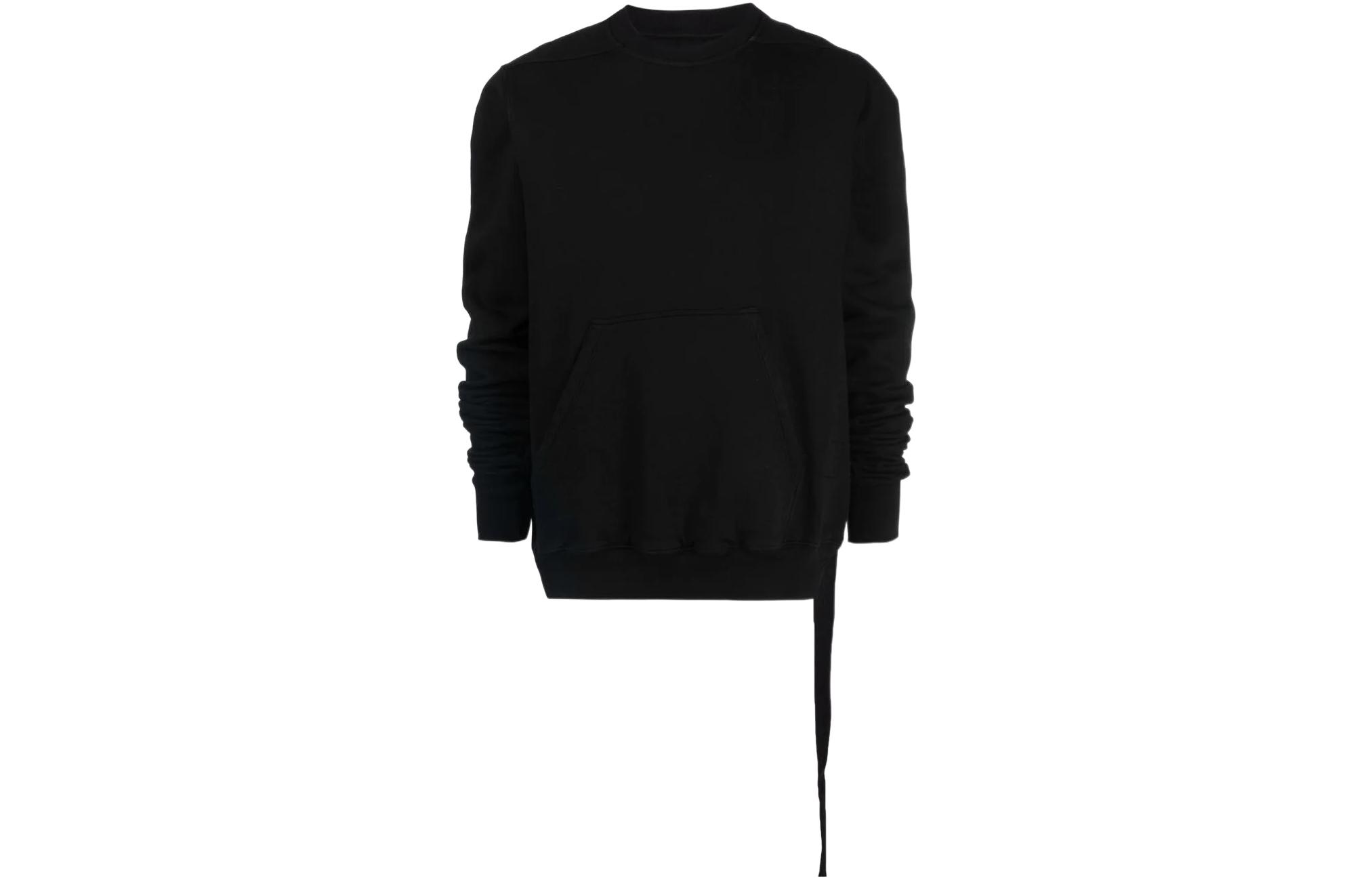 Rick Owens DRKSHDW SS22 Strap Detail Crewneck Sweatshirt Black DU01B7283F-09