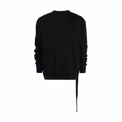 Rick Owens DRKSHDW SS22 Strap Detail Crewneck Sweatshirt Black DU01B7283F-09