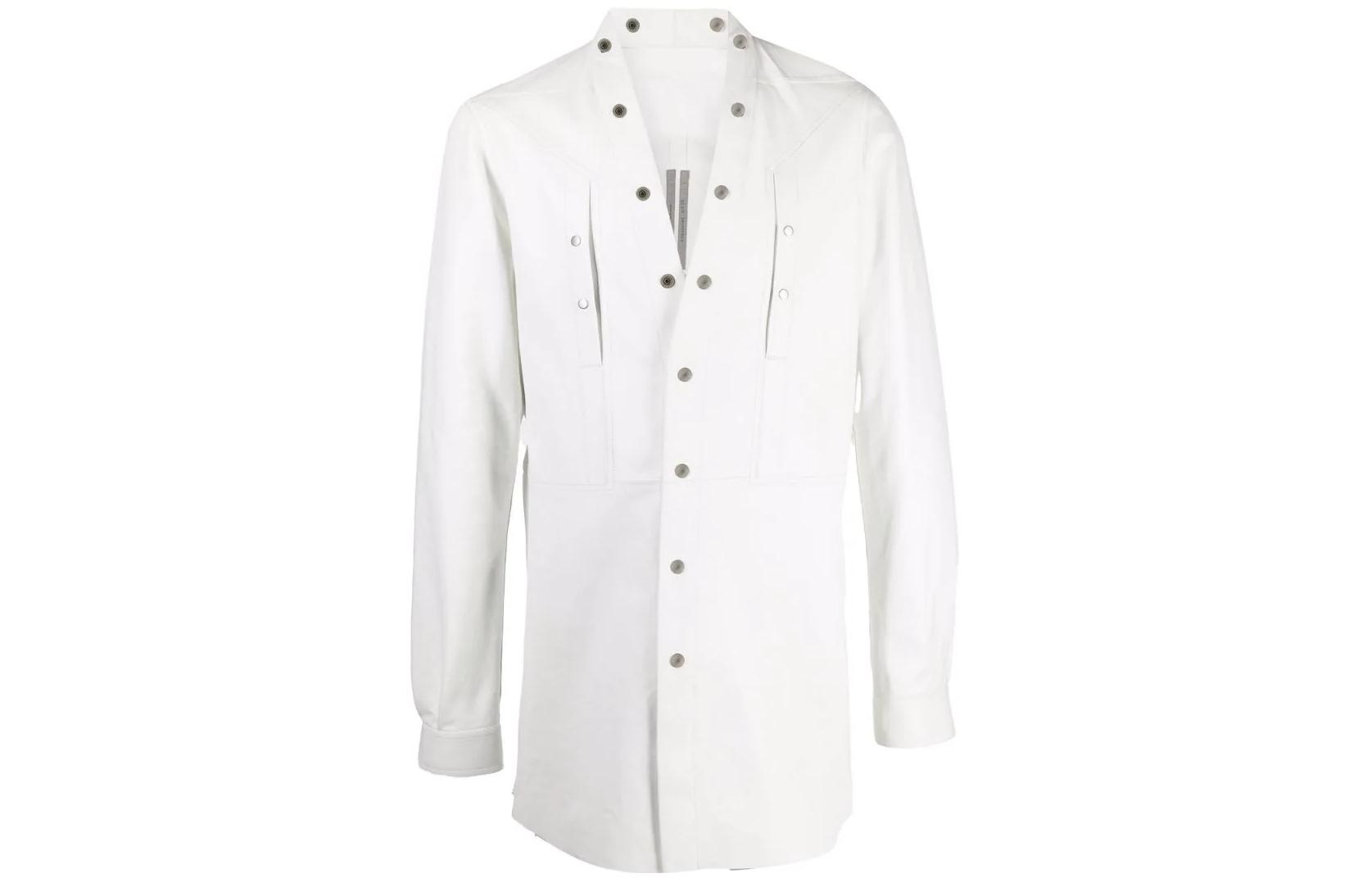 Rick Owens DRKSHDW SS22 White Single-Breasted Long-Sleeve Jacket RR01B1228LLPX-11