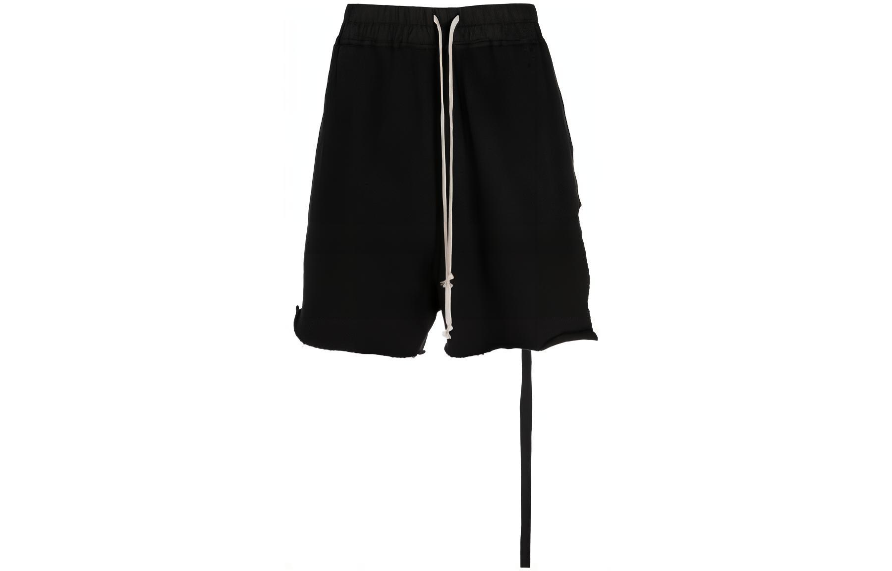 Rick Owens DRKSHDW SS23  Black Drawstring Straight-Leg Shorts. DU01C6388F-09