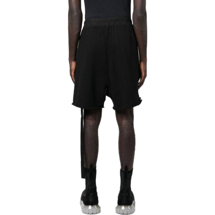 Shop 里克欧文斯DRKSHDW SS23黑色抽绳直筒短裤. DU01C6388F-09