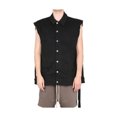 Rick Owens DRKSHDW SS23 Black Single-Breasted Collared Jacket. DU01C6762SDO-09