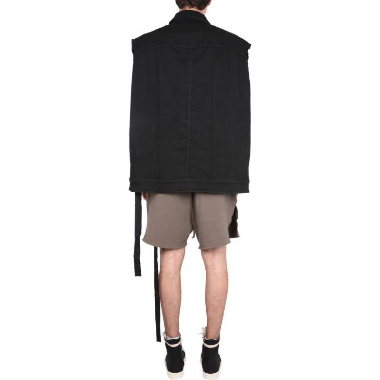Shop Rick Owens DRKSHDW SS23 黑色单排扣翻领夹克. DU01C6762SDO-09