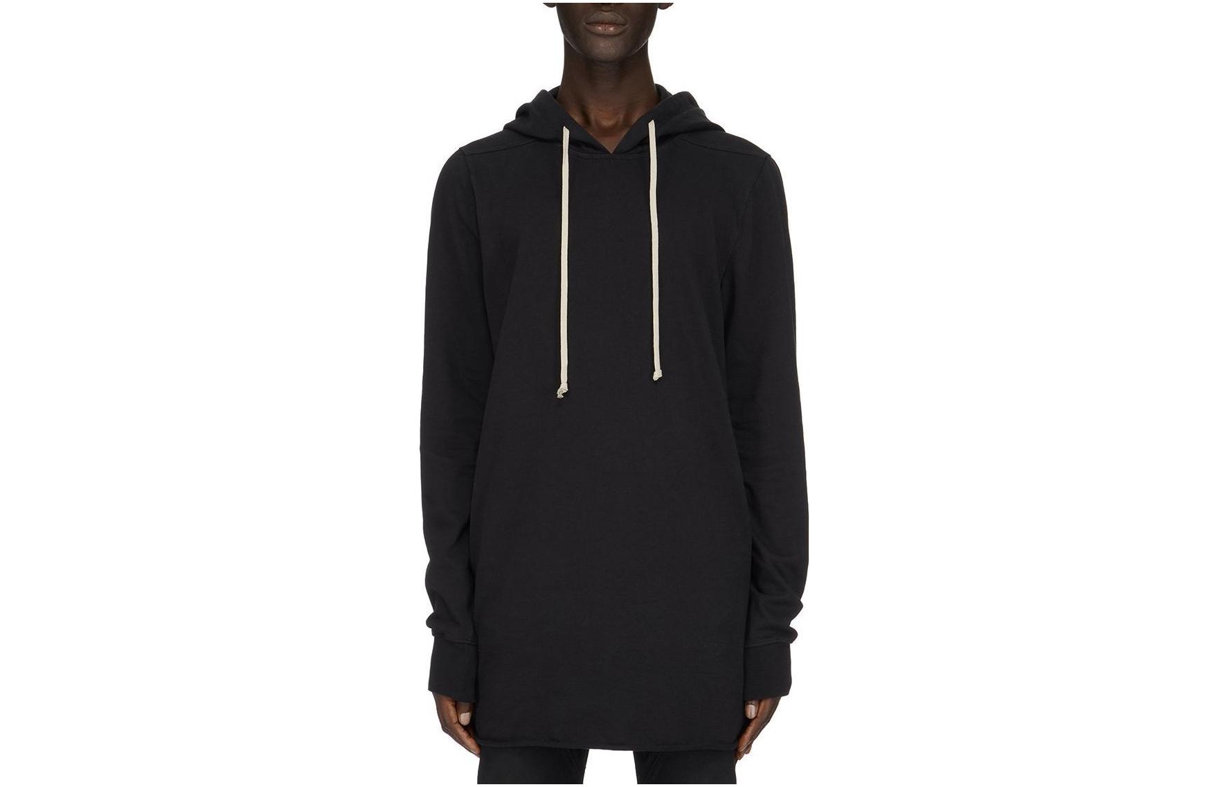 Rick Owens DRKSHDW SS23 Black Drawstring Hoodie Long Sleeve Sweatshirt DU02C5285RIG-09
