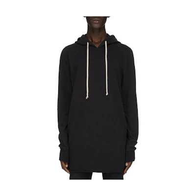 Rick Owens DRKSHDW SS23 Black Drawstring Hoodie Long Sleeve Sweatshirt DU02C5285RIG-09