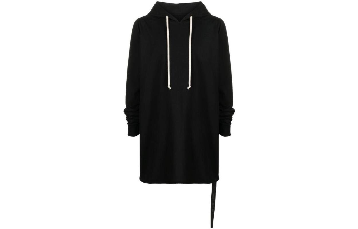 Rick Owens DRKSHDW SS23 Black Mid-Length Hoodie with Drawstring DU01C6285RIG-09