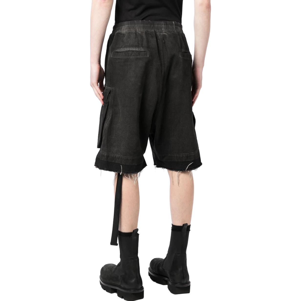 Shop Rick Owens DRKSHDW SS23 Celana Pendek Hitam Detail Saku Pria. DU01C6369DK-78