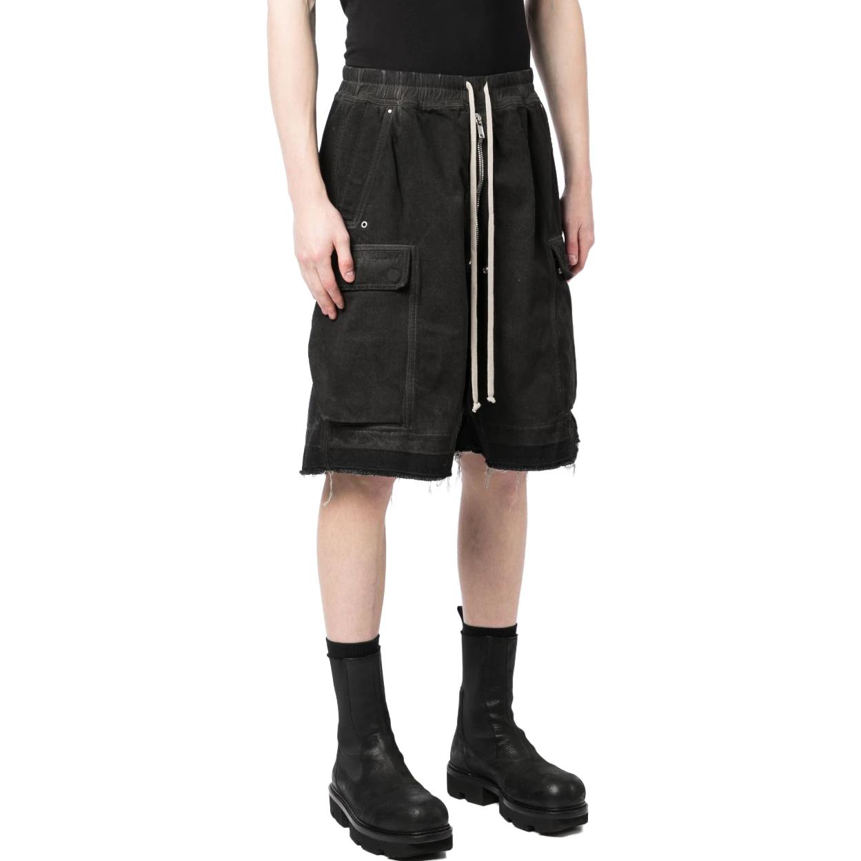 Purchase Rick Owens DRKSHDW SS23 Celana Pendek Hitam Detail Saku Pria. DU01C6369DK-78