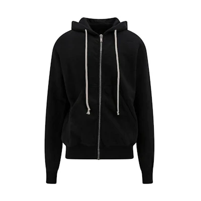 Rick Owens DRKSHDW SS23 Black Solid Color Hoodie with Zipper DU02C5276-09