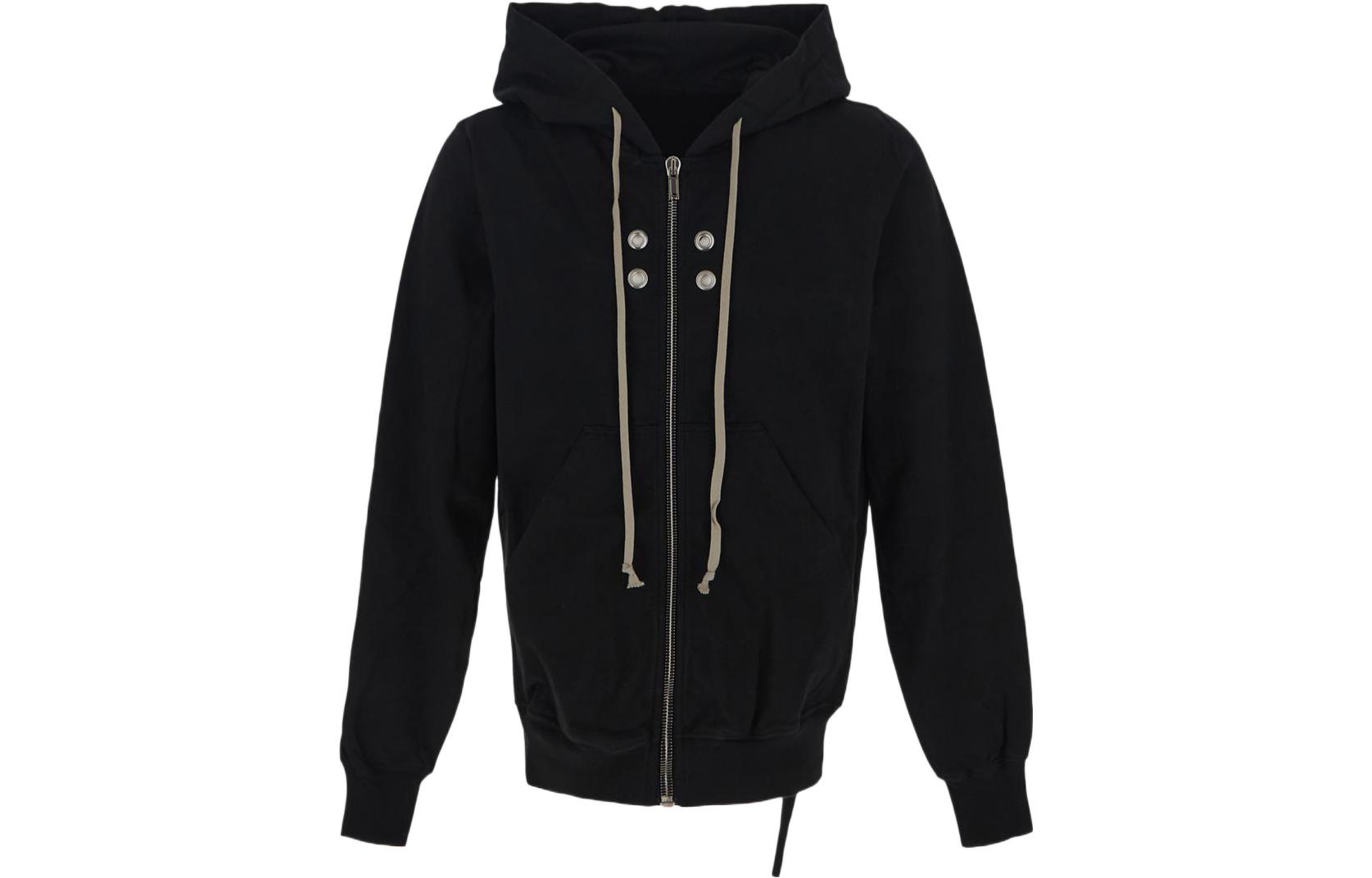 Rick Owens DRKSHDW SS23 Black Zip Hoodie Jacket for Men DU01C6276RIGES1-09