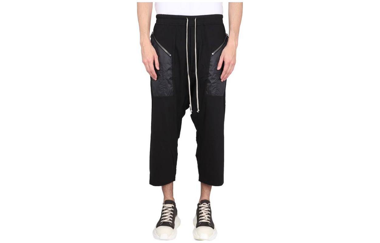 Rick Owens DRKSHDW SS23 Color Block Pocket Cropped Pants Men’s Black. DU01C6397RNND-09