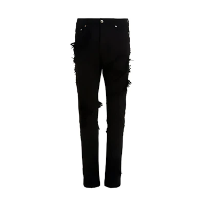 Rick Owens DRKSHDW SS23 Distressed Dark Denim Jeans Black Menswear DU01C6366SLH-09