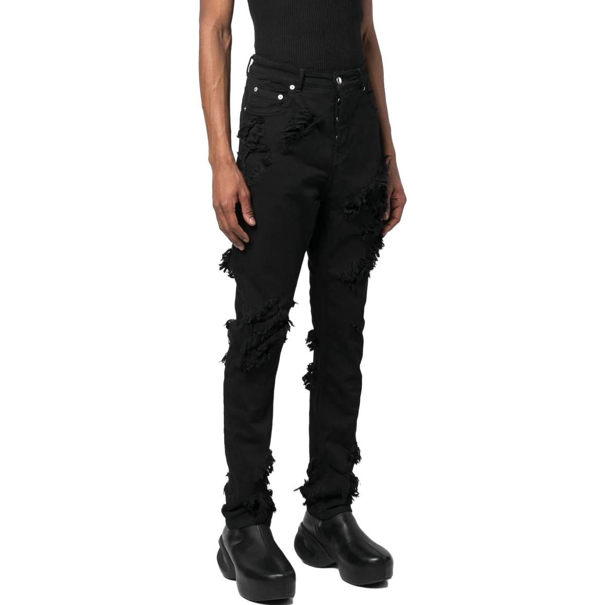 Details for Rick Owens DRKSHDW SS23 黑色破壞水洗牛仔褲 男裝 DU01C6366SLH-09