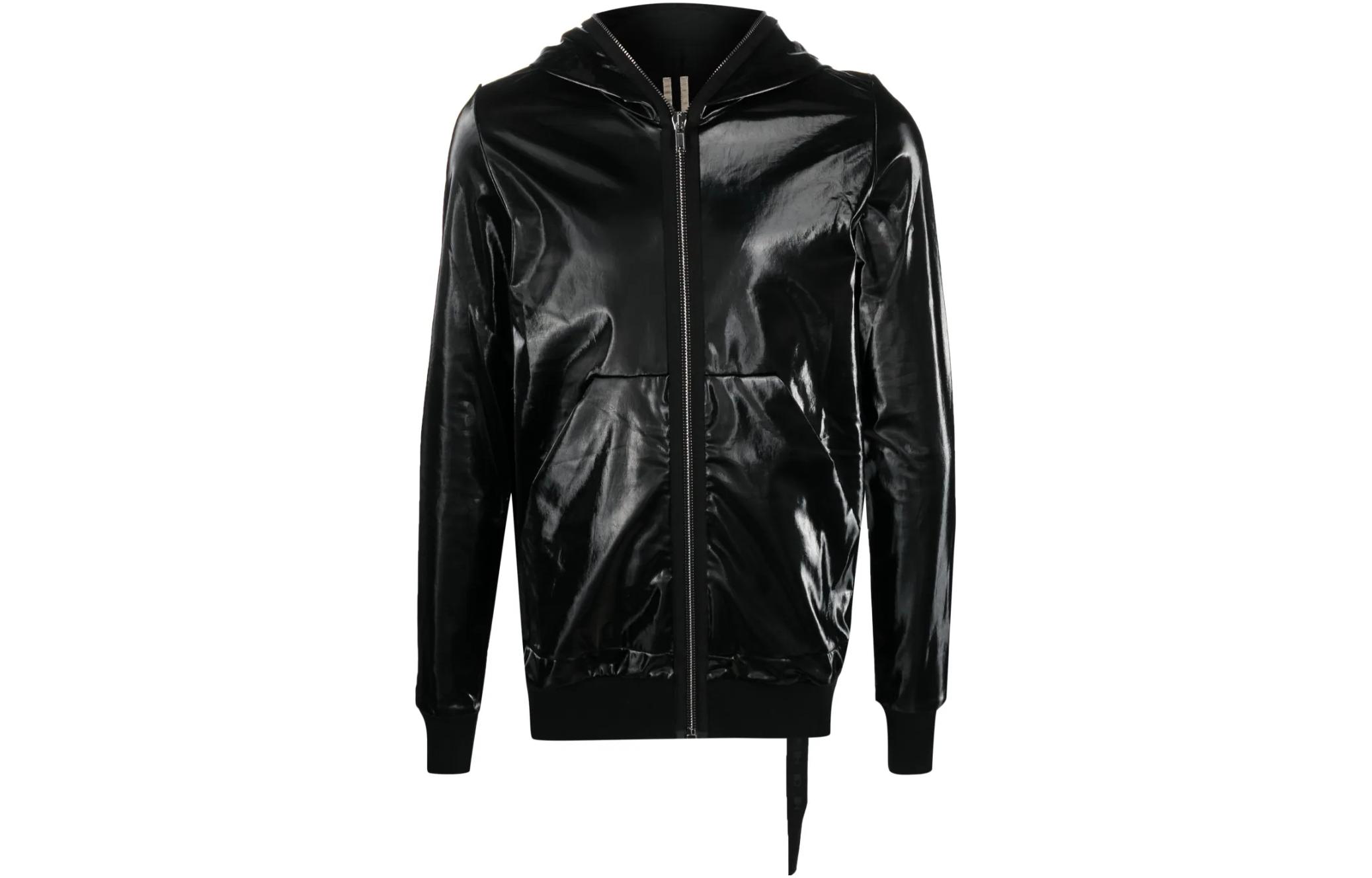 Rick Owens DRKSHDW SS23 Glossy Hooded Jacket Black DU01C6291JRL-09