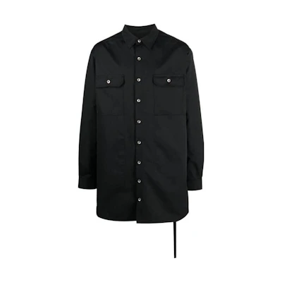 Rick Owens DRKSHDW SS23 Letter Print Pointed Collar Jacket Black DU01C6753MUEP3-0908