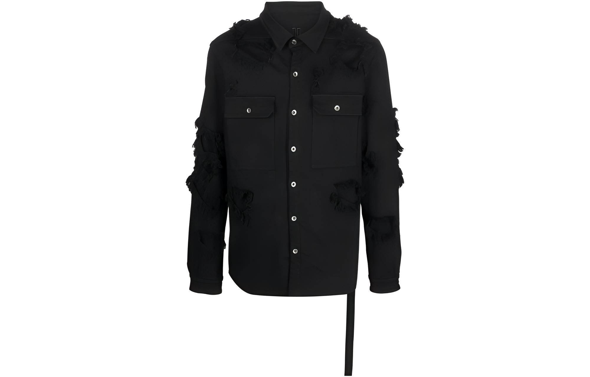Rick Owens DRKSHDW SS23 Washed Black Shirt Jacket for Men DU01C6755SLH-09