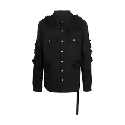 Rick Owens DRKSHDW SS23 Washed Black Shirt Jacket for Men DU01C6755SLH-09