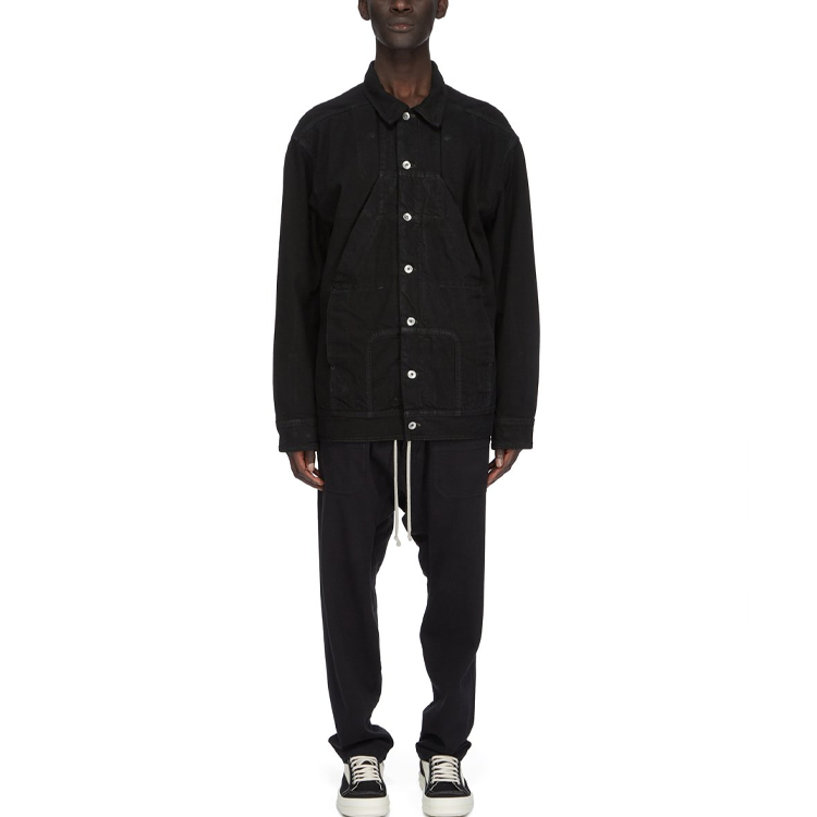 Purchase Rick Owens DRKSHDW SS24 黑色多功能口袋工装夹克 男士款 DU01D1752BB-09