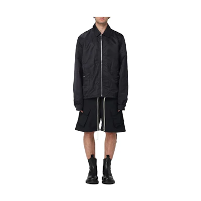 Rick Owens DRKSHDW SS24 Black Zip-Up Oversized Long Sleeve Jacket for Men DU01D1783BRET1-09