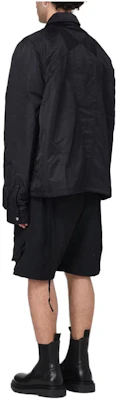 Rick Owens DRKSHDW SS24 Jaket Hitam Lengan Panjang Oversized Lelaki Zip-Up DU01D1783BRET1-09 Lookbook Rick Owens DRKSHDW SS24 Jaket Hitam Lengan Panjang Oversized Lelaki Zip-Up DU01D1783BRET1-09