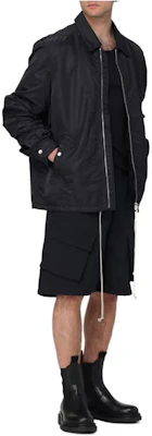 Rick Owens DRKSHDW SS24 Jaket Hitam Lengan Panjang Oversized Lelaki Zip-Up DU01D1783BRET1-09 Shop Rick Owens DRKSHDW SS24 Jaket Hitam Lengan Panjang Oversized Lelaki Zip-Up DU01D1783BRET1-09
