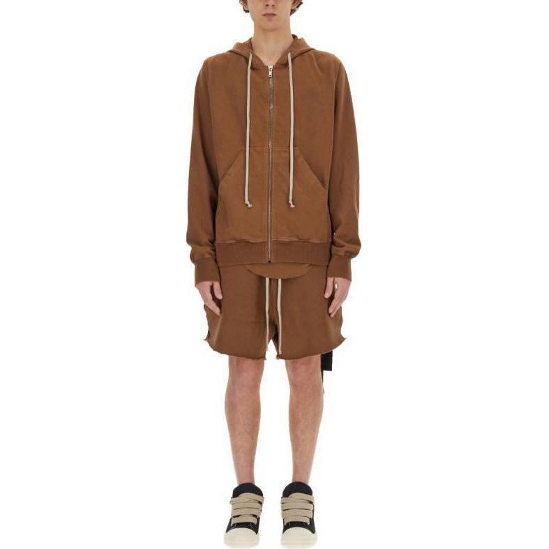 Rick Owens DRKSHDW SS24 Brown Hooded Zip-Up Jacket DU01D1276RIG-44