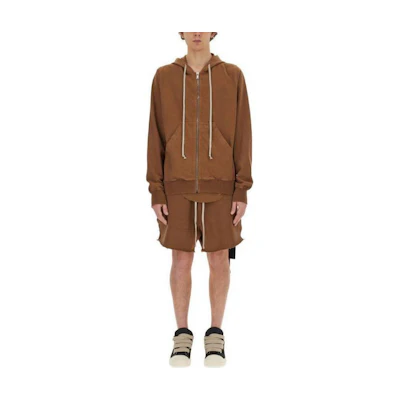 Rick Owens DRKSHDW SS24 Brown Hooded Zip-Up Jacket DU01D1276RIG-44
