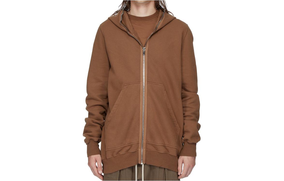 Rick Owens DRKSHDW SS24 Loose-Fit Zip Jacket Khaki Brown DU01D1283F-44